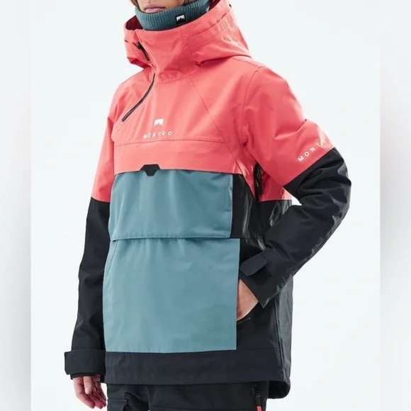Montec Jackets & Blazers - Montec Dune Women’s Anorak Shell Jacket – Coral/Atlantic/Black - Small, NWOT